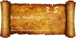 Kada Sudárka névjegykártya